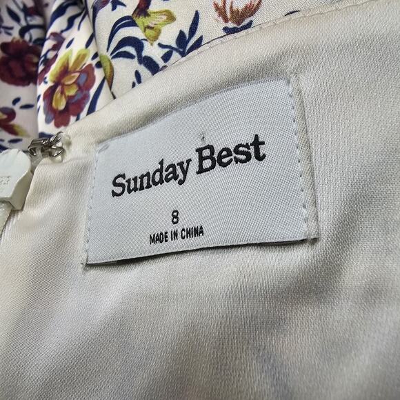 Aritzia Sunday Best Simmer Retro Floral Print Mini Dress Size 8 - Picture 6 of 11